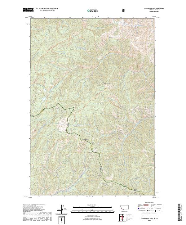 Horse Creek Pass, MT-ID — USGS 7.5-minute topo (2024)
