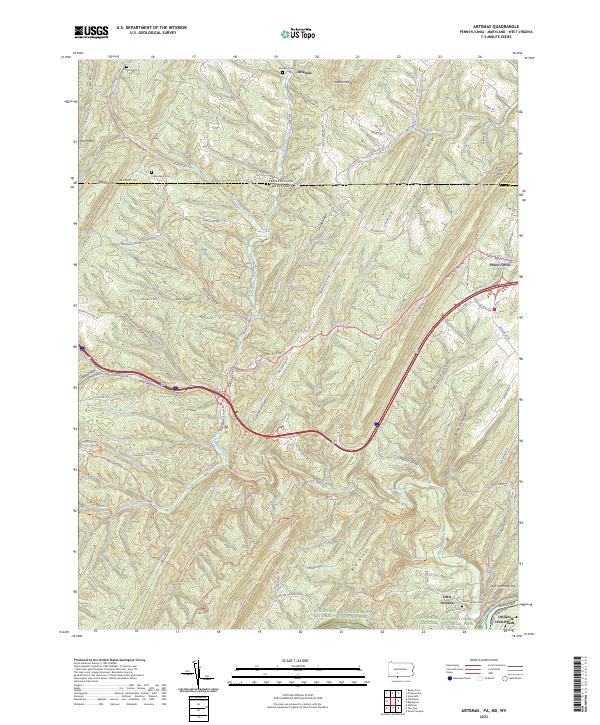 Artemas, PA-MD-WV — USGS 7.5-minute topo (2023)
