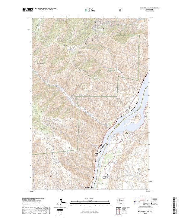 Rocky Reach Dam, WA — USGS 7.5-minute topo (2023)