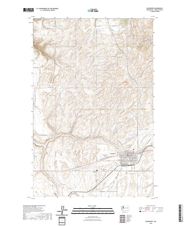 Davenport, WA — USGS 7.5-minute topo (2023)