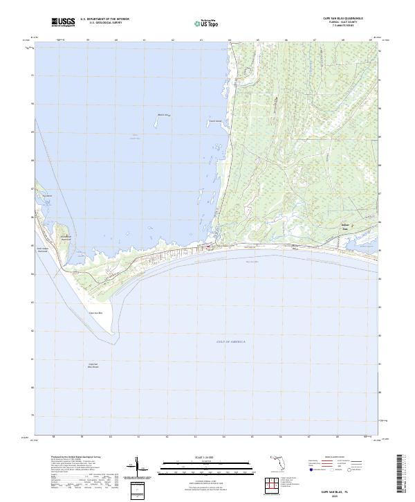 Cape San Blas, FL — USGS 7.5-minute topo (2025)