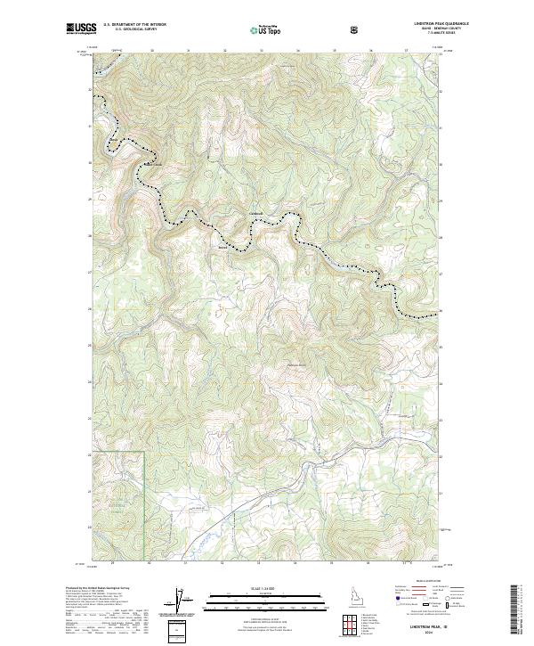 Lindstrom Peak, ID — USGS 7.5-minute topo (2024)