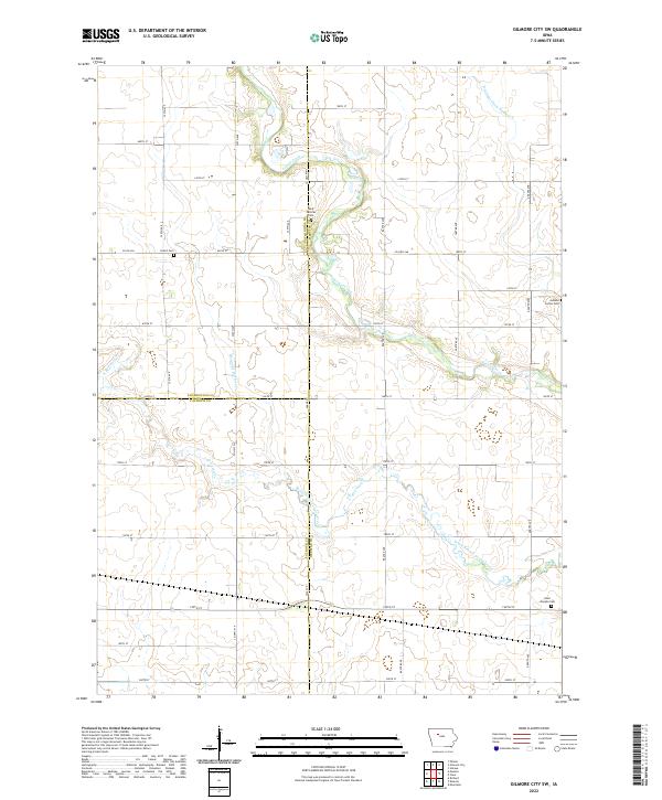 Gilmore City SW, IA — USGS 7.5-minute topo (2022)