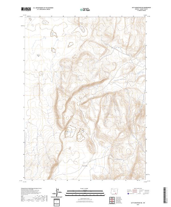 Acty Mountain NE, OR — USGS 7.5-minute topo (2023)