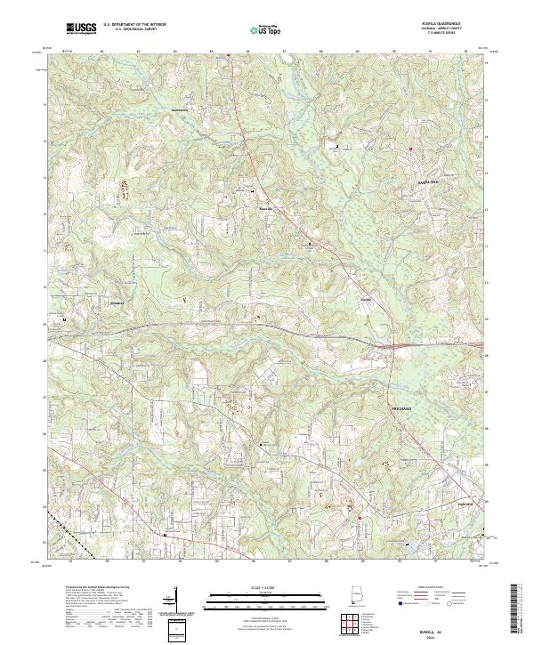 Kushla, AL — USGS 7.5-minute topo (2024)