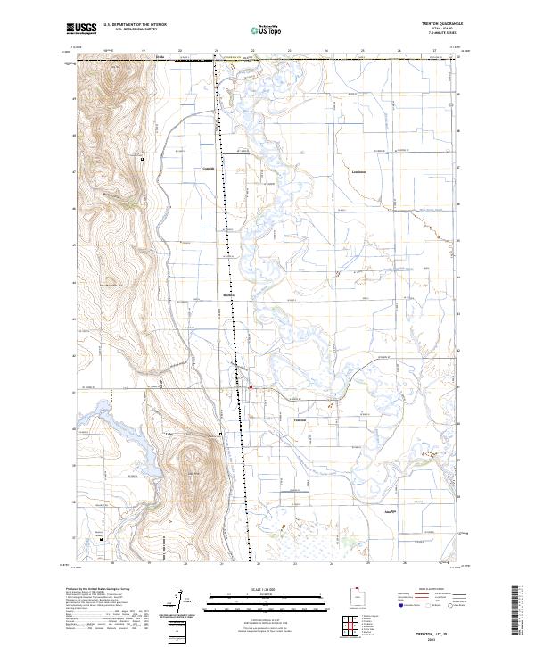 Trenton, UT-ID — USGS 7.5-minute topo (2023)