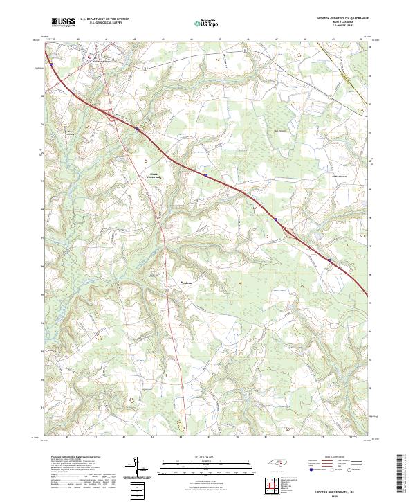 Newton Grove South, NC — USGS 7.5-minute topo (2022)