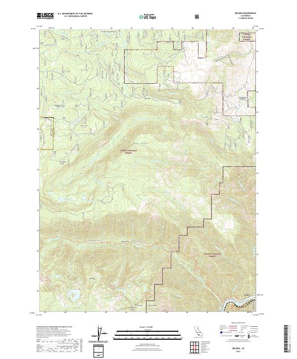 Belden, CA — USGS 7.5-minute topo (2021)