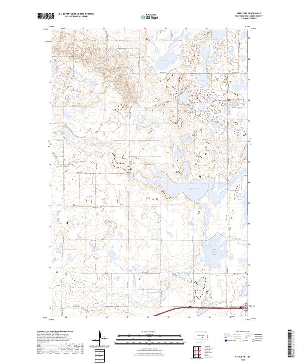 Steele NE, ND — USGS 7.5-minute topo (2024)