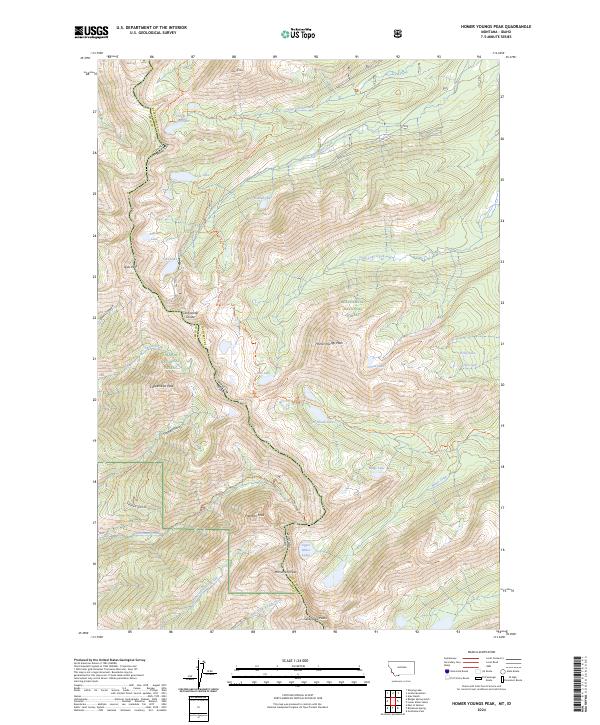 Homer Youngs Peak, MT-ID — USGS 7.5-minute topo (2024)