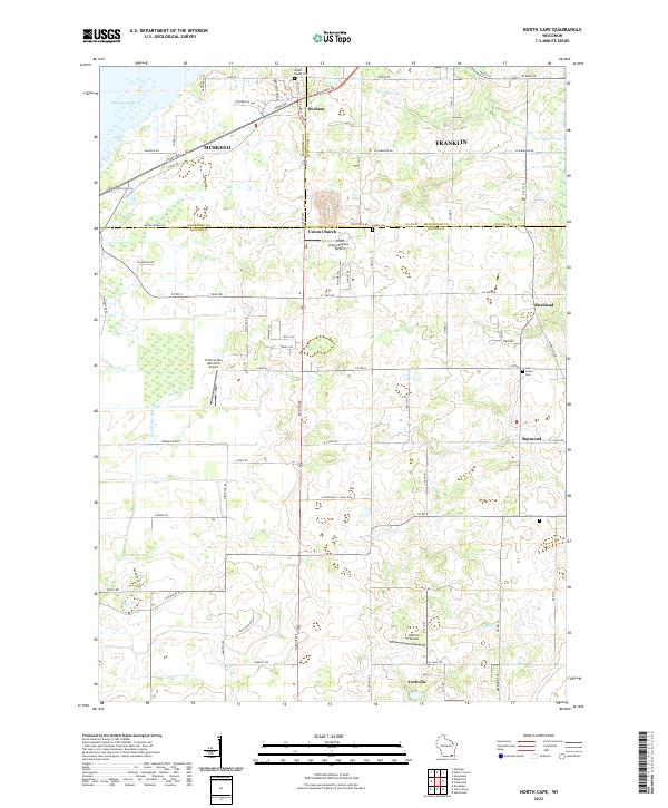 North Cape, WI — USGS 7.5-minute topo (2022)