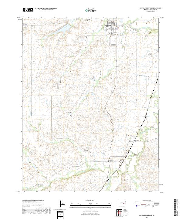 Cottonwood Falls, KS — USGS 7.5-minute topo (2022)