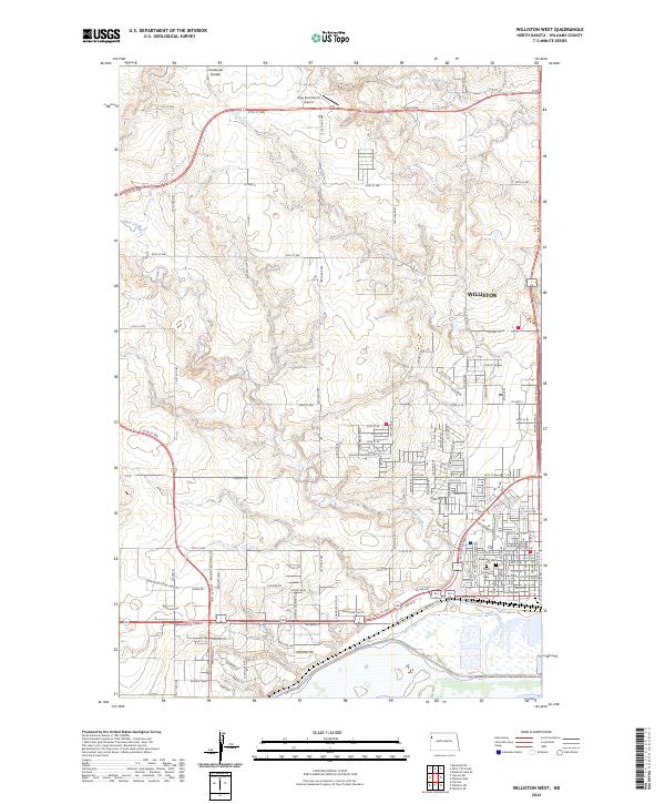 Williston West, ND — USGS 7.5-minute topo (2024)