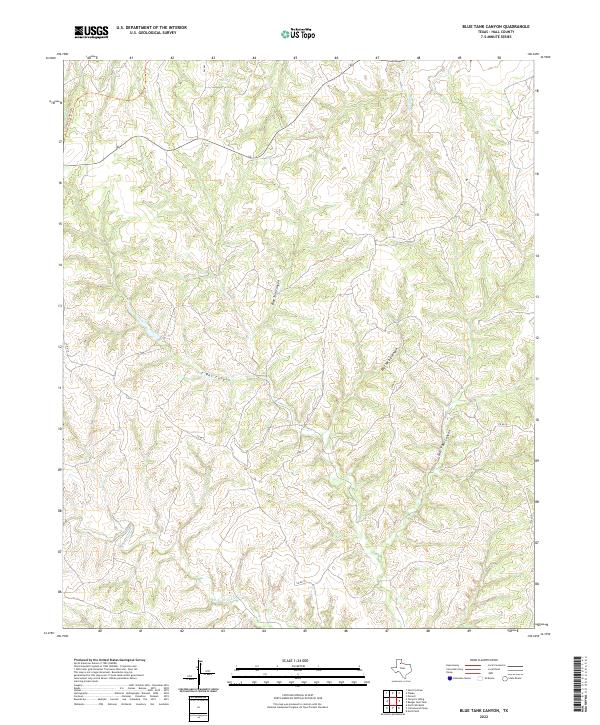 Blue Tank Canyon, TX — USGS 7.5-minute topo (2022)