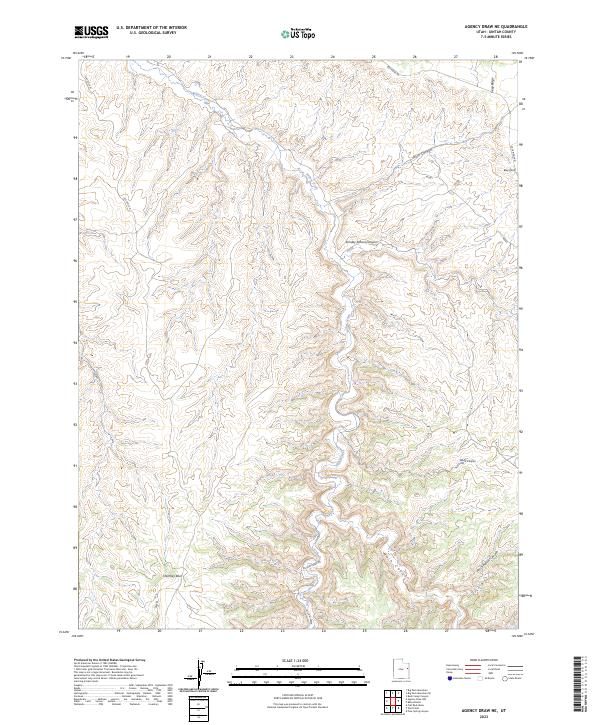 Agency Draw NE, UT — USGS 7.5-minute topo (2023)