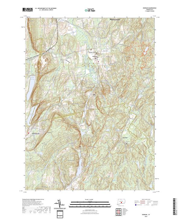 Durham, CT — USGS 7.5-minute topo (2024)
