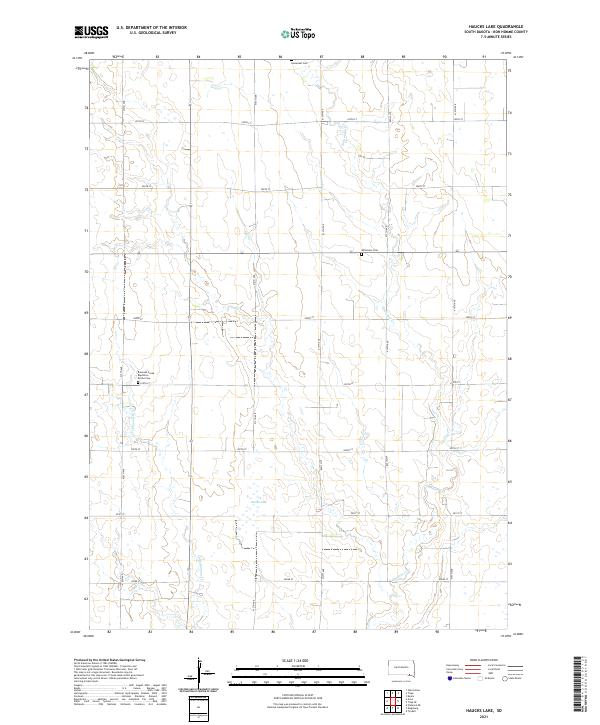 Haucks Lake, SD — USGS 7.5-minute topo (2021)