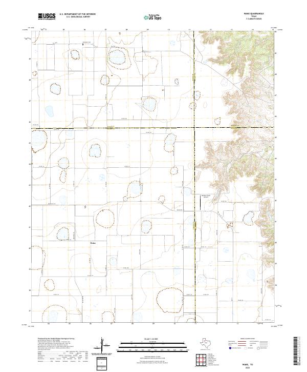 Wake, TX — USGS 7.5-minute topo (2022)