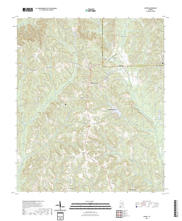 Lapine, AL — USGS 7.5-minute topo (2024)