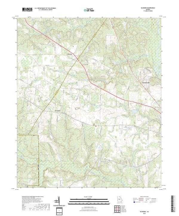 Klondike, GA — USGS 7.5-minute topo (2024)