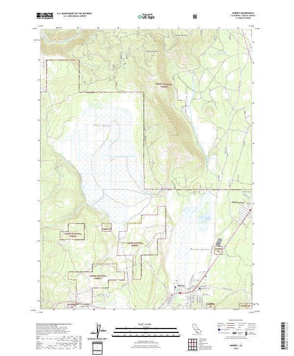 Burney, CA — USGS 7.5-minute topo (2022)