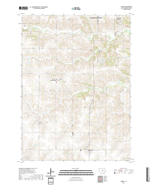 Laurel, IA — USGS 7.5-minute topo (2022)