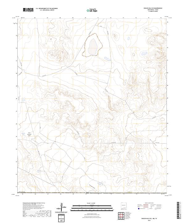 Shiloh Hills SE, NM-TX — USGS 7.5-minute topo (2023)