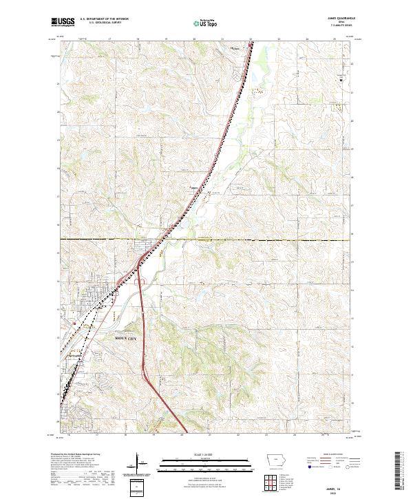 James, IA — USGS 7.5-minute topo (2022)