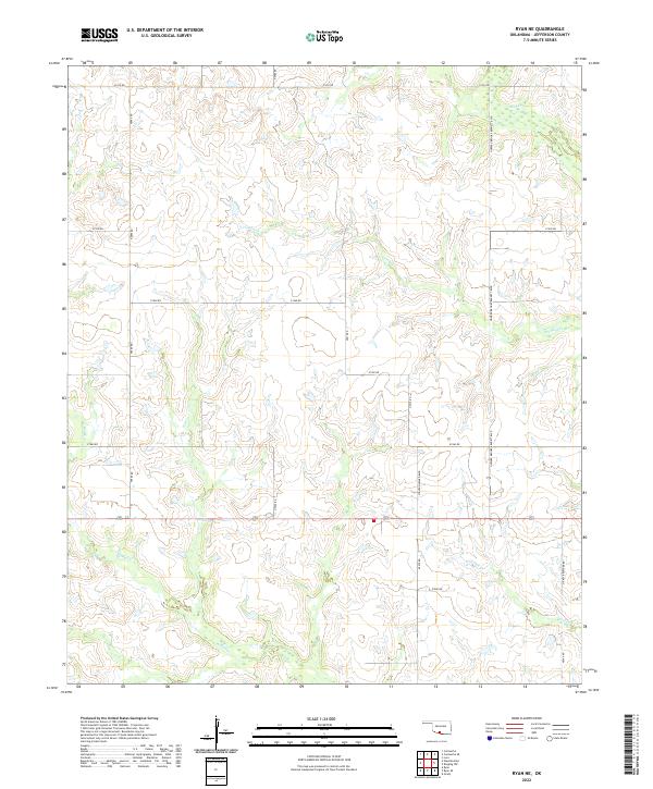 Ryan NE, OK — USGS 7.5-minute topo (2022)