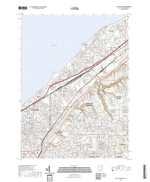 East Cleveland, OH — USGS 7.5-minute topo (2023)