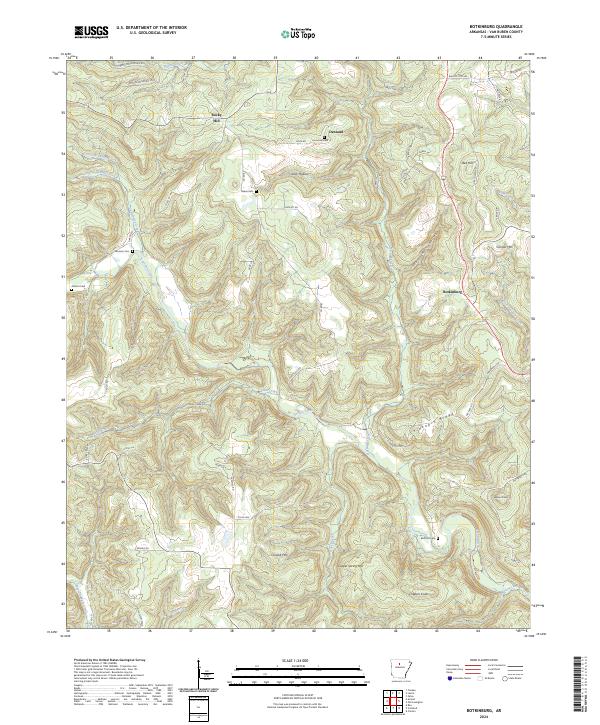 Botkinburg, AR — USGS 7.5-minute topo (2024)