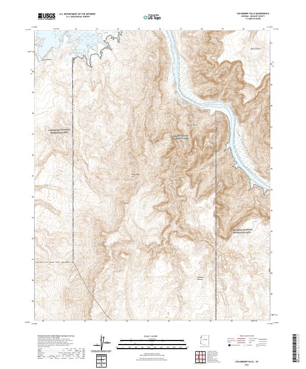 Columbine Falls, AZ — USGS 7.5-minute topo (2021)