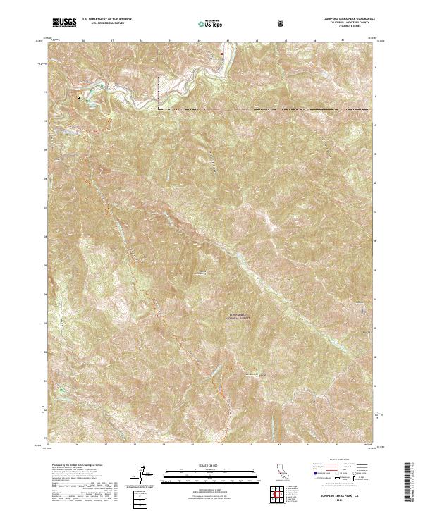 Junipero Serra Peak, CA — USGS 7.5-minute topo (2021)
