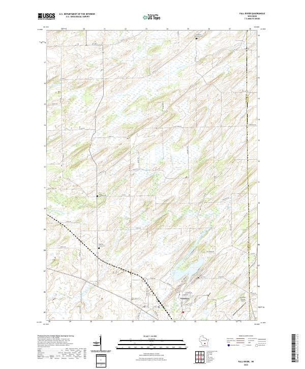 Fall River, WI — USGS 7.5-minute topo (2022)