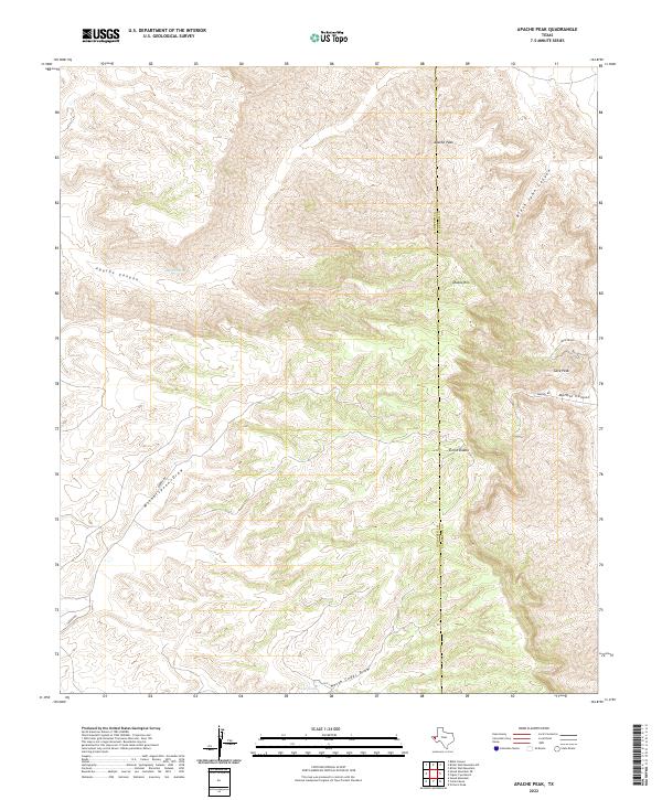 Apache Peak, TX — USGS 7.5-minute topo (2022)