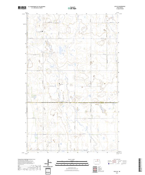 Mylo SE, ND — USGS 7.5-minute topo (2024)