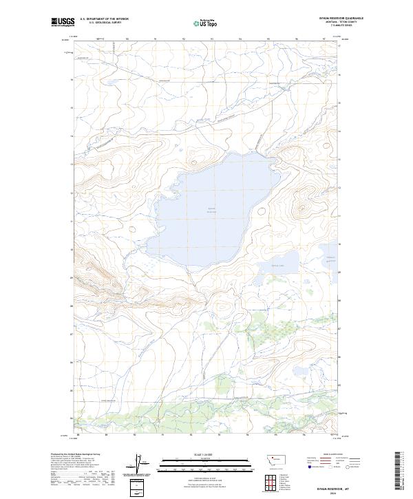 Bynum Reservoir, MT — USGS 7.5-minute topo (2024)