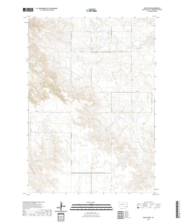 Rainy Creek, SD — USGS 7.5-minute topo (2021)