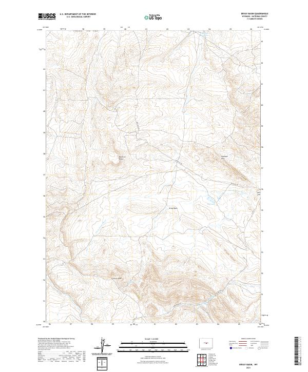 Ervay Basin, WY — USGS 7.5-minute topo (2021)