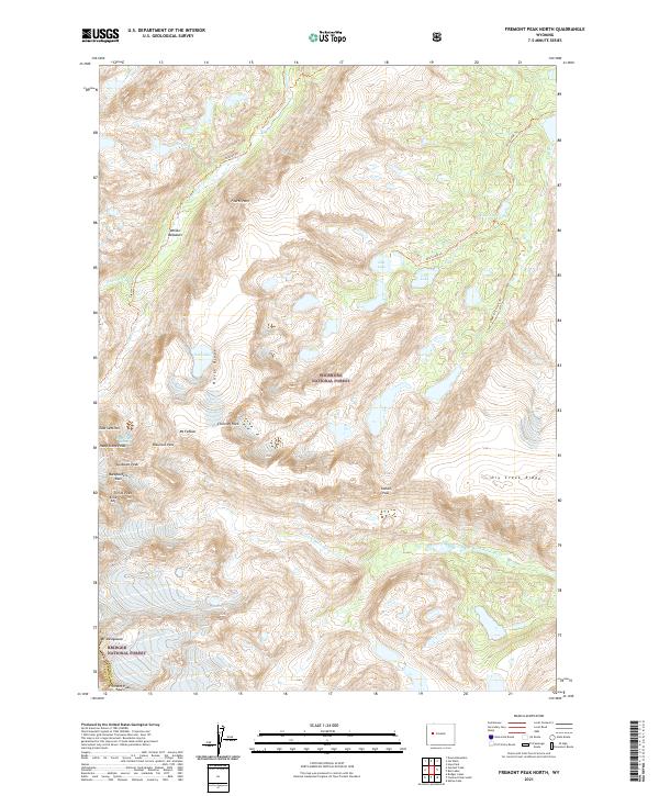 Fremont Peak North, WY — USGS 7.5-minute topo (2021)