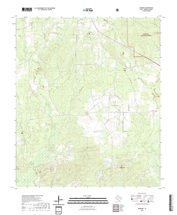 Manning, TX — USGS 7.5-minute topo (2022)