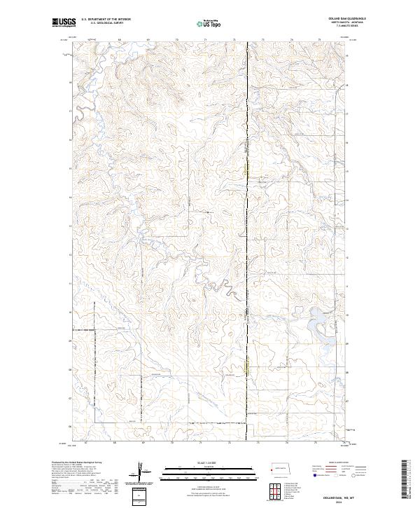 Odland Dam, ND-MT — USGS 7.5-minute topo (2024)