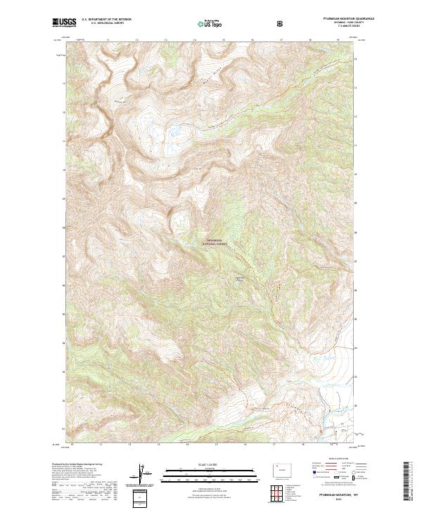 Ptarmigan Mountain, WY — USGS 7.5-minute topo (2021)