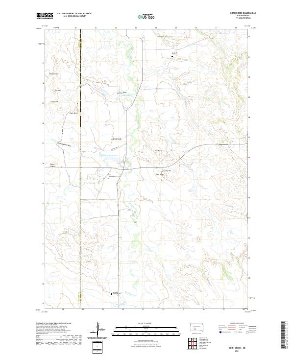 Corn Creek, SD — USGS 7.5-minute topo (2021)