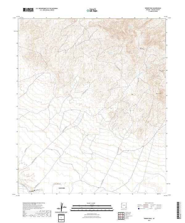 Weber Peak, AZ — USGS 7.5-minute topo (2021)