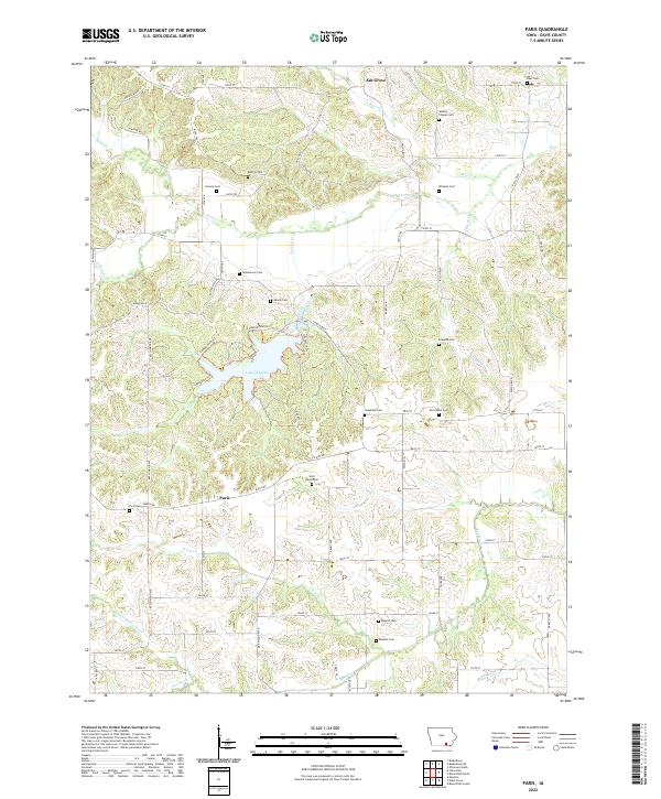 Paris, IA — USGS 7.5-minute topo (2022)