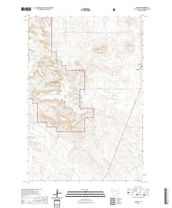 Ludlow, SD — USGS 7.5-minute topo (2021)