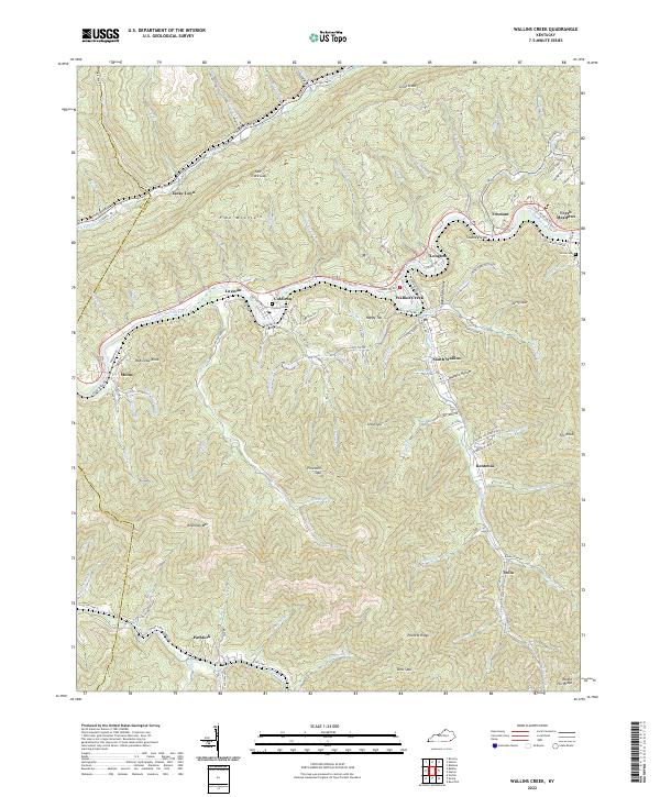 Wallins Creek, KY — USGS 7.5-minute topo (2022)