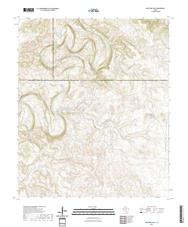 Antelope Hills, TX — USGS 7.5-minute topo (2022)