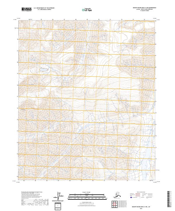 Mount Michelson A-2 NE, AK — USGS 7.5-minute topo (2023)